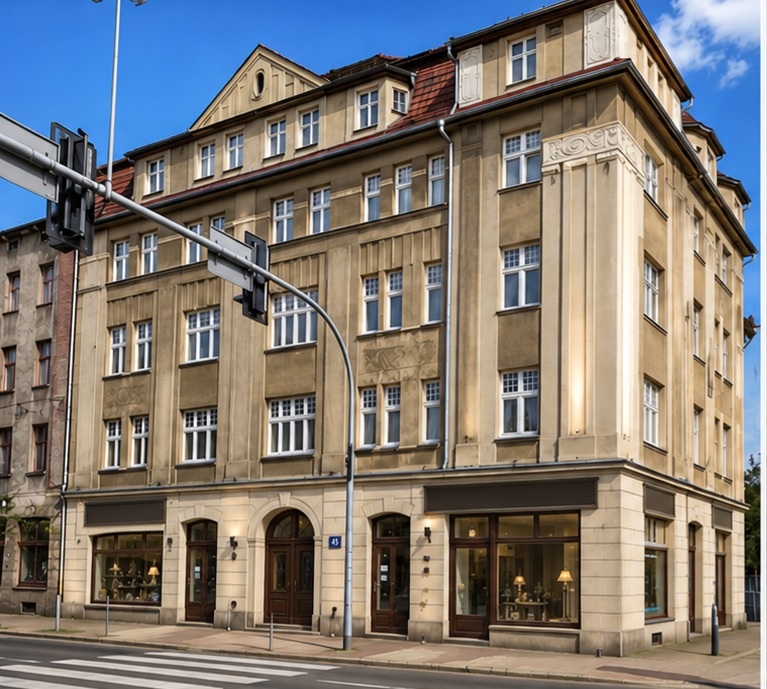 Mikołowska 45 — wizualizacja elewacji w dzień
